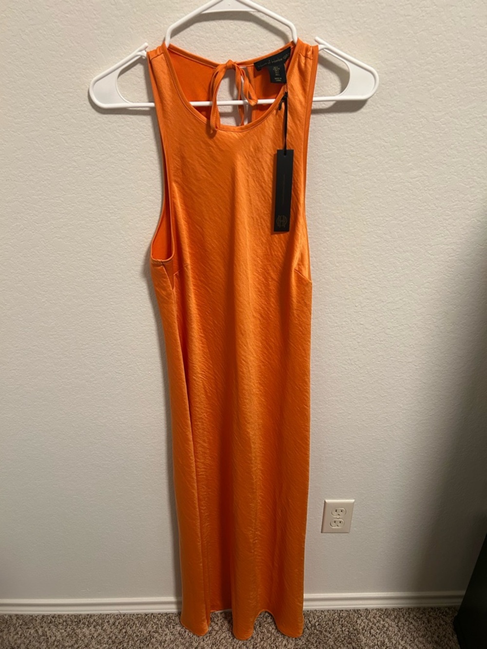 House of Harlow 1960 Bright Orange Tie-Back Sleeveless Dress